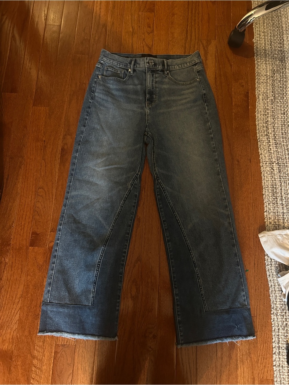 White House Black Market Washed Blue Wide-Leg Panel Jeans